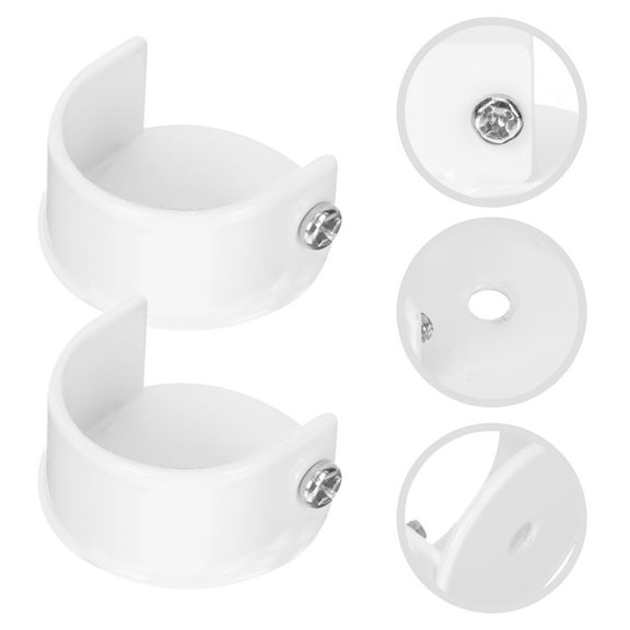 SOPOTUTU Wall Mount Closet Rod Bracket Heavy Duty 2Pcs White