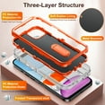thumbnail image 5 of Allytech Rugged Case Compatible with iPhone 11 with Hidden Kickstand, [Military Grade Drop Protection] Soft TPU Hard PC Bumper Non-Slip Shockproof Full Protective Case, Orange+Clear, 5 of 8