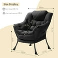 thumbnail image 3 of Pirecart Lazy Chair Large Accent Chair, Modern Reading Chair with Side Pocket, Comfy Living Room Chair, Lounge chair for Bedroom, Dorm, Black, 3 of 9