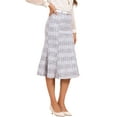 thumbnail image 4 of Falda Midi de Tweed INSPIRE CHIC para Mujer con Cinturón de Cuadros, Falda Cuerpo Ajustado de Cola de Pez XL Rosa, 4 of 5