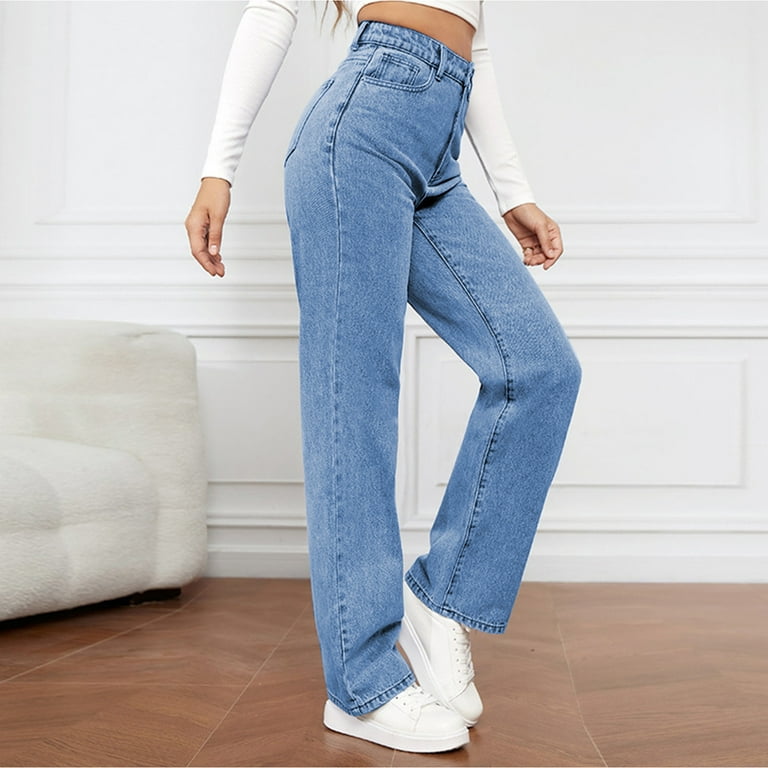 GHSOHS Jeans for Women Heans Light Blue Denim Pants Womens