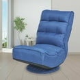 thumbnail image 2 of Costway Gaming Chair Fabric 6-Position Folding Lazy Sofa 360 Degree Swivel Grey\ Black\ Coffee High Back-Blue, 2 of 10