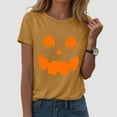 thumbnail image 2 of Gubotare Women Fashion Short Sleeve Tops Solid Casual Loose Basic T Shirt Halloweentown Shirt for Women (Yellow,XL), 2 of 5