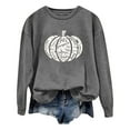 thumbnail image 1 of Arlun,Halloween Chandails en Molleton Citrouille 2025 Mode Automne Femmes Grande Taille Chandails à Lettres Imprimées Hauts Coupe Ample Confortables Col Rond Manches Longues Vêtements d'Extérieur Hauts Sans Capuche Gris P, 1 of 3