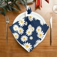 thumbnail image 2 of GZHJMY Floral Daisy Pattern Napkins Reusable Washable Cloth Napkins Set of 4, Soft Comfortable Dinner Napkins for Family Weddings Holiday Party 20 X 20 Inch Washcloths, 2 of 7