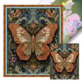 thumbnail image 1 of Kit Punto Cruz Con Mariposa Hilo Algodón Ecológico Bordado 11CT 40x50cm, 1 of 9