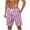 Pink, variant on fatyb Beach Shorts for Men Plaid Print Drawstring Casual Shorts Lightweight Mens Summer Vacation Shorts