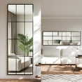 thumbnail image 3 of BEAUTYPEAK 71"x 30" Rectangular Full Length Windowpane Mirror Wall-Decor Mirror,Black, 3 of 7