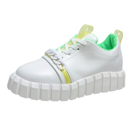 

CYMMPU Women s Sneakers Autumn New Style Fashion Retro Trend Round Toe Platform Low-top Women s Casual Sneakers