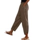 thumbnail image 1 of Pantalones de Cintura Elástica para Mujeres Casual Bolsillos de Poliéster de Color Sólido Pantalones de Lino Mujeres Verano para las Vacaciones Al Mar Y el Uso Diario, 1 of 9