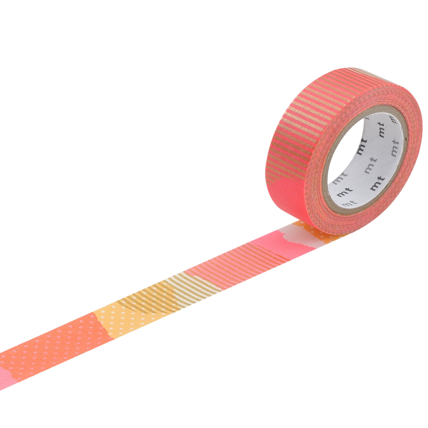 mt Patterns Washi Paper Masking Tape Stripe-Checked Red x 33 ft. 3/5 in 