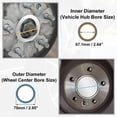 thumbnail image 4 of Unique Bargains 4pcs OD 75mm to ID 67.1mm Aluminum Alloy Vehicle Hub Centric Rings Wheel Bore Center Spacer, 4 of 7