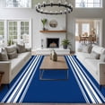 thumbnail image 3 of 5'x7' Area Rugs, Blue Striped Indoor Outdoor Area Rug for Living Room Bedroom, Farmhouse Blue White Stripes Washable Bathroom Rugs Kitchen Floor Carpet Mats Home Decor Aesthetic, 3 of 8