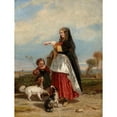 thumbnail image 3 of Camille-Joseph-Etienne Roqueplan 19x24 Black Modern Framed Museum Art Print Titled - Woman and Child with Dogs (C. 1848), 3 of 5