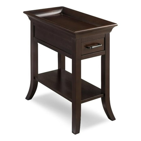 Maklaine Contemporary Tray Edge End Table in Chocolate Cherry