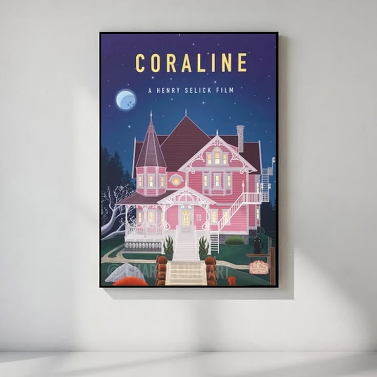 Caroline Sillesen アートポスター Artwork No.05 Coraline Poster Coraline House Poster Size 24''x36'' The Golden