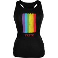thumbnail image 1 of Gay Pride LGBT Vertical Pride Rainbow Black Juniors Soft Tank Top, 1 of 1