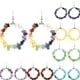 thumbnail image 2 of Nvzi Pendientes personalizados, pendientes de cuentas de grava irregulares geométricas coloridas, pendientes circulares (blancos), 2 of 5