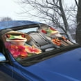 thumbnail image 3 of FOR U DESIGNS Frog Hibiscus Print Car Windshield Snow Cover, Wear-Resistan Car Frost Ice Windscreen Covers Vehicle Snow Protector Covers Windscreen Covers for Auto SUV Van Truck, 3 of 6