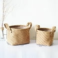 thumbnail image 3 of [Big Clear!]Handmade Rattan Flower Pot Plant Stand DIY Home Wall Hanging Seagrass Woven Wicker Basket Decor, 3 of 6