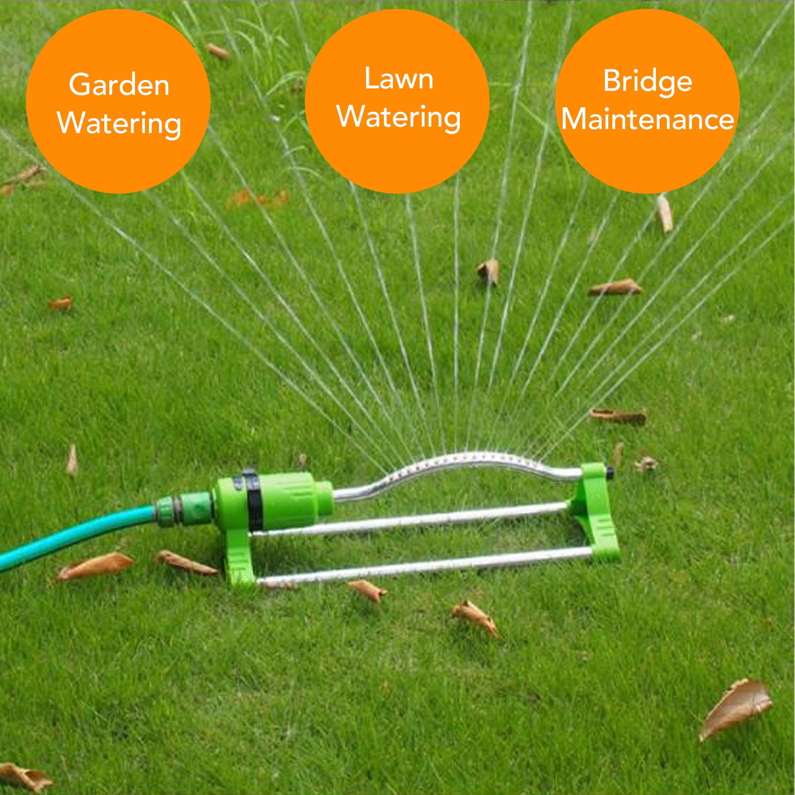 BIMZUC 17-Hole Adjustable Lawn Oscillating Sprinkler, Automatic Oscillating Water Sprinkler for Garden (18.1 inches / 46 cm)