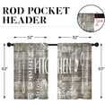 thumbnail image 3 of Set of 2 Farmhouse Kitchen Curtains Country Brown Wooden Window Short Tier Curtains Over Sink, White Doodle Rustic Vintage Small Kitchen Decor, 3 of 5