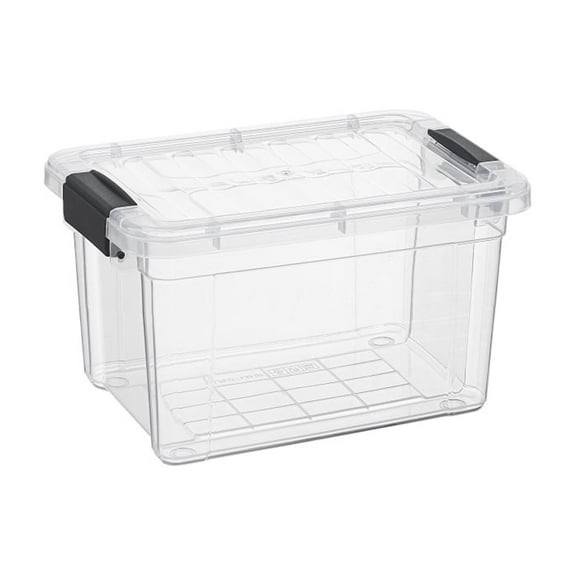 Superio Mini Storage Container Plastic Crayon Box Art Supplies and Sewing Case Stackable Clear Small Organizer for Beads, Stationery, Chalk, and Food, 1.4 Quart