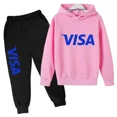 thumbnail image 3 of Chándales de tendencia primavera otoño 2024 para niños de 2 a 14 años, 2 piezas, sudadera con capucha y pantalones, trajes con estampado de letras, ropa para niños, 3 of 5