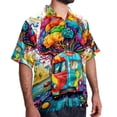 thumbnail image 2 of Mind car Men's Casual Spread Collar Hawaiian Short Sleeve Button Down Summer Beach Tops, 2 of 6