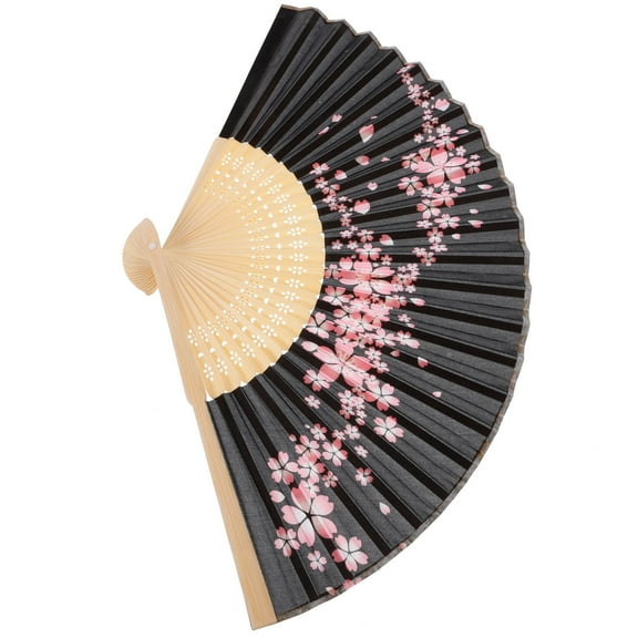 FRCOLOR Japanese Folding Fan for Decor Silk Cloth and Bamboo Durable Hand Fans for Women Multi Color 7 inches