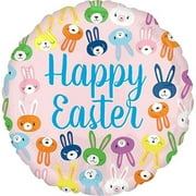 Loftus International A3-7016 18 in. Easter Cute Bunny Faces HX Balloon
