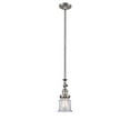 thumbnail image 1 of Innovations Lighting 206-SN-G182S-LED Small Canton-3.5W 1 LED Mini Pendant in Industrial Style-6.5 Inches Wide by 14 Inches High   Brushed Satin Nickel Finish with Clear Glass, 1 of 1