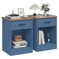 thumbnail image 5 of Homfa 2-Tier Nightstand with Drawer, Side Table for Bedroom Living Room Set of 2, Blue, 5 of 7