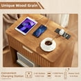 thumbnail image 4 of Nightstand Set of 2 with Charging Station, Farmhouse Bedside Tables Night Stands with Drawer, Boho Side Tables for Bedroom, Living Room, Brown, 4 of 9
