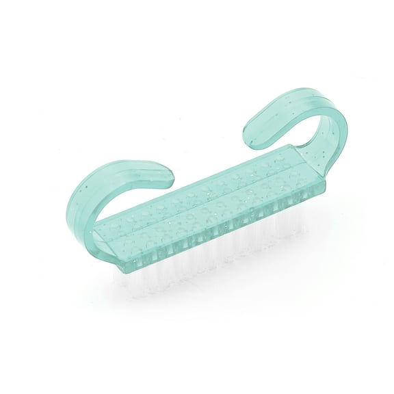 1 Pc Durable Translucent Horn Nail Brush for Cleaning Fingernails 2.44"x1.38" Green