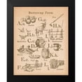 thumbnail image 2 of Wild Apple Portfolio 12x14 Black Modern Framed Museum Art Print Titled - Vintage Alphabet I, 2 of 5