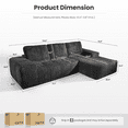 thumbnail image 6 of Ovios 116" L-Shaped Sectional Sofa Modern Modular Cloud Couch with Deep Seating Upholstered Sofa for Living Room Bedroom, No Assembly Required, Gray (Starry Sky), 6 of 6