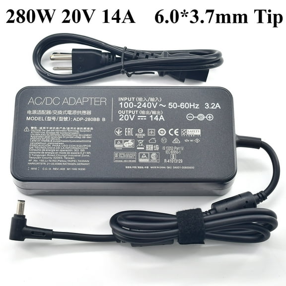 280W Charger Power Supply ADP-280BB B for ASUS ROG Strix HERO III G531GW-AZ202T G703GI-E5019T 6.0*3.7mm Adapter