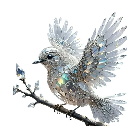 Double Sided Acrylic Bluebird Sun Catcher Ornament With Chain Stained Art Design Garden Window Home Decoration
