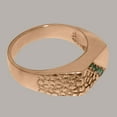 thumbnail image 4 of LBG British Made 18k Rose Gold Real Natural Emerald Mens band Ring - 33 size options - Size 8, 4 of 6