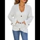 thumbnail image 2 of Suéter de Punto Grueso para Mujer, Cárdigan de Larga con Cuello en V, Botones y Bolsillo para Otoño e Invierno. S, 2 of 10