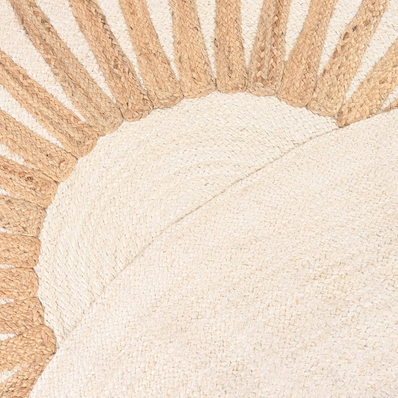 Avyay Rugs Rugs and Decor LLC Sun Braided Beige Sunburst Area Rugs, 10' Round, Handmade
