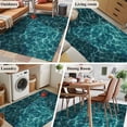 thumbnail image 5 of Area Rug for Living Room, Teal Green Ocean Waves Non-Slip Indoor Large Carpet for Bedroom/Dining Room, Red Boat Coastal Washable Low-Profile Rectangle Floor Runner Rugs - 4 x 6 Ft, 5 of 8