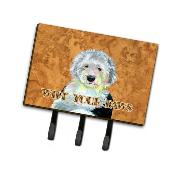 Carolines Treasures LH9457TH68 Old English Sheepdog Wipe your Paws Leash or Key Holder Triple Hook multicolor