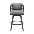 thumbnail image 2 of Zella Outdoor Swivel Bar or Counter Stool in Aluminum with Rope and Cushions, 2 of 8