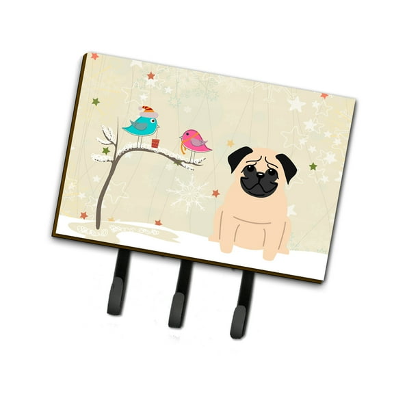 Christmas Presents between Friends Pug - Fawn Leash or Key Holder
