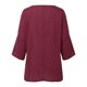 thumbnail image 5 of Camiseta estampada de manga 3/4 y cuello redondo para mujer - Top informal de algodón holgado - Blusa con estampado floral para todas las estaciones, 5 of 5