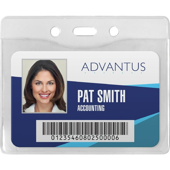 Security Id Badge Holder, Horizontal, 3.5 X 4.25, Frosted Transparent, 50/box | Bundle of 5 Boxes