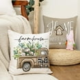 thumbnail image 4 of Eucalyptus Home Sweet Home Throw Pillow Covers 18x18 Inch Set of 4, Cotton Truck Bless Our Home Decorative Farmhouse Decoration for Home (Brown) G534-18, 4 of 6