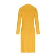 thumbnail image 3 of Fgvctg Fall Sweater Dresses for Women 2025 Long Sleeve Button Down Turtleneck Midi Dresses Soft Winter Casual Ribbed Knit Dresses Fashion Outfit With Pocket Yellow L, 3 of 4